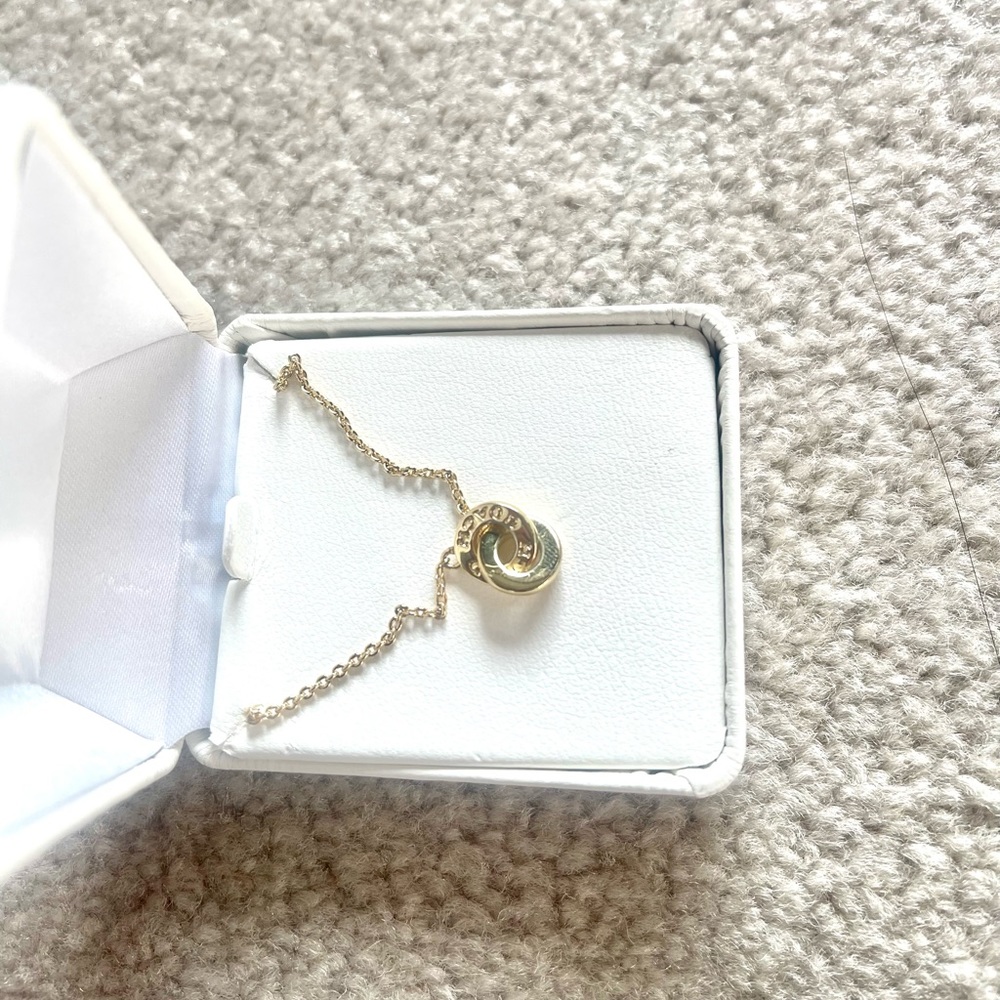 COACH INTERLOCKING OPEN CIRCLE PENDANT NECKLACE 91441 GOLD